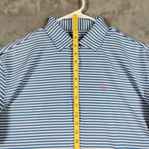 Rhoback Polo Shirt Adult Large Blue White Casual Performance Golf Golfer Men - Picture 5 of 8